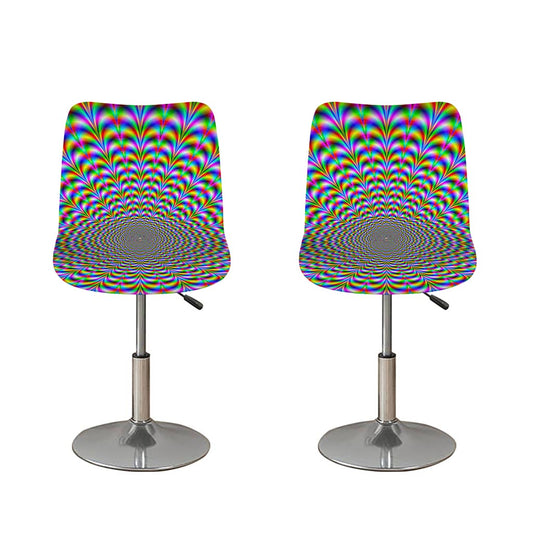 Psychedelic Web Optical Illusion Bar Stool Covers