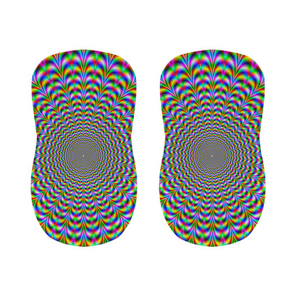 Psychedelic Web Optical Illusion Bar Stool Covers