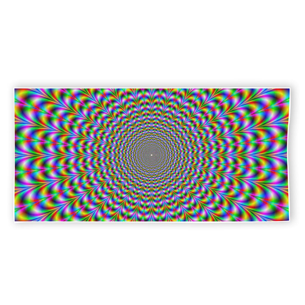Psychedelic Web Optical Illusion Beach Towel