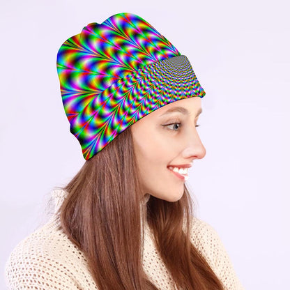 Psychedelic Web Optical Illusion Beanie