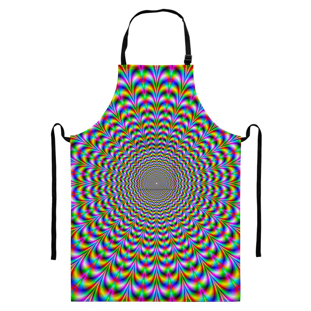 Psychedelic Web Optical Illusion Bib Apron With Pocket