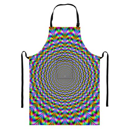 Psychedelic Web Optical Illusion Bib Apron With Pocket