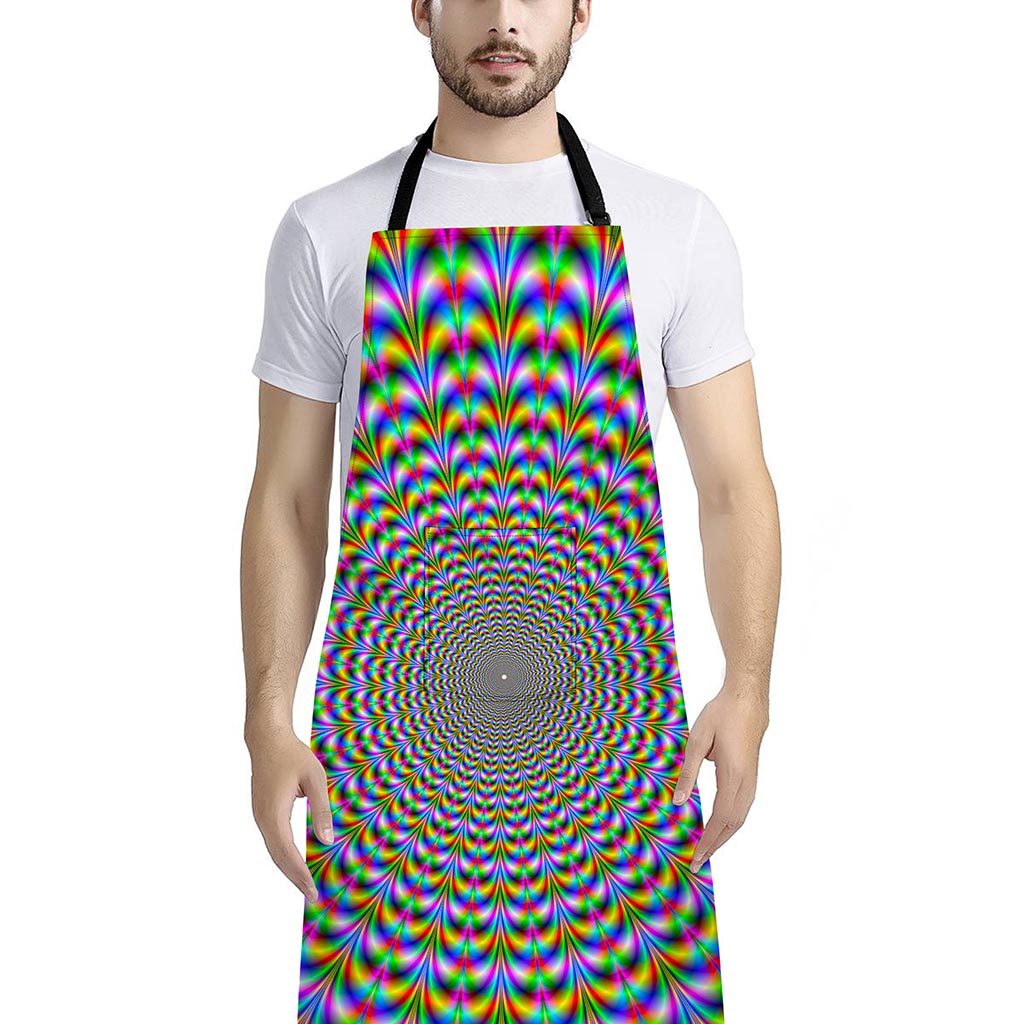 Psychedelic Web Optical Illusion Bib Apron With Pocket
