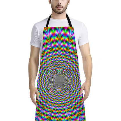Psychedelic Web Optical Illusion Bib Apron With Pocket