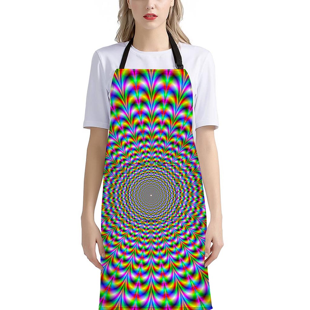 Psychedelic Web Optical Illusion Bib Apron With Pocket