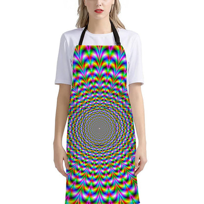 Psychedelic Web Optical Illusion Bib Apron With Pocket