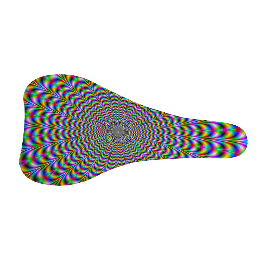 Psychedelic Web Optical Illusion Bicycle Seat Cover