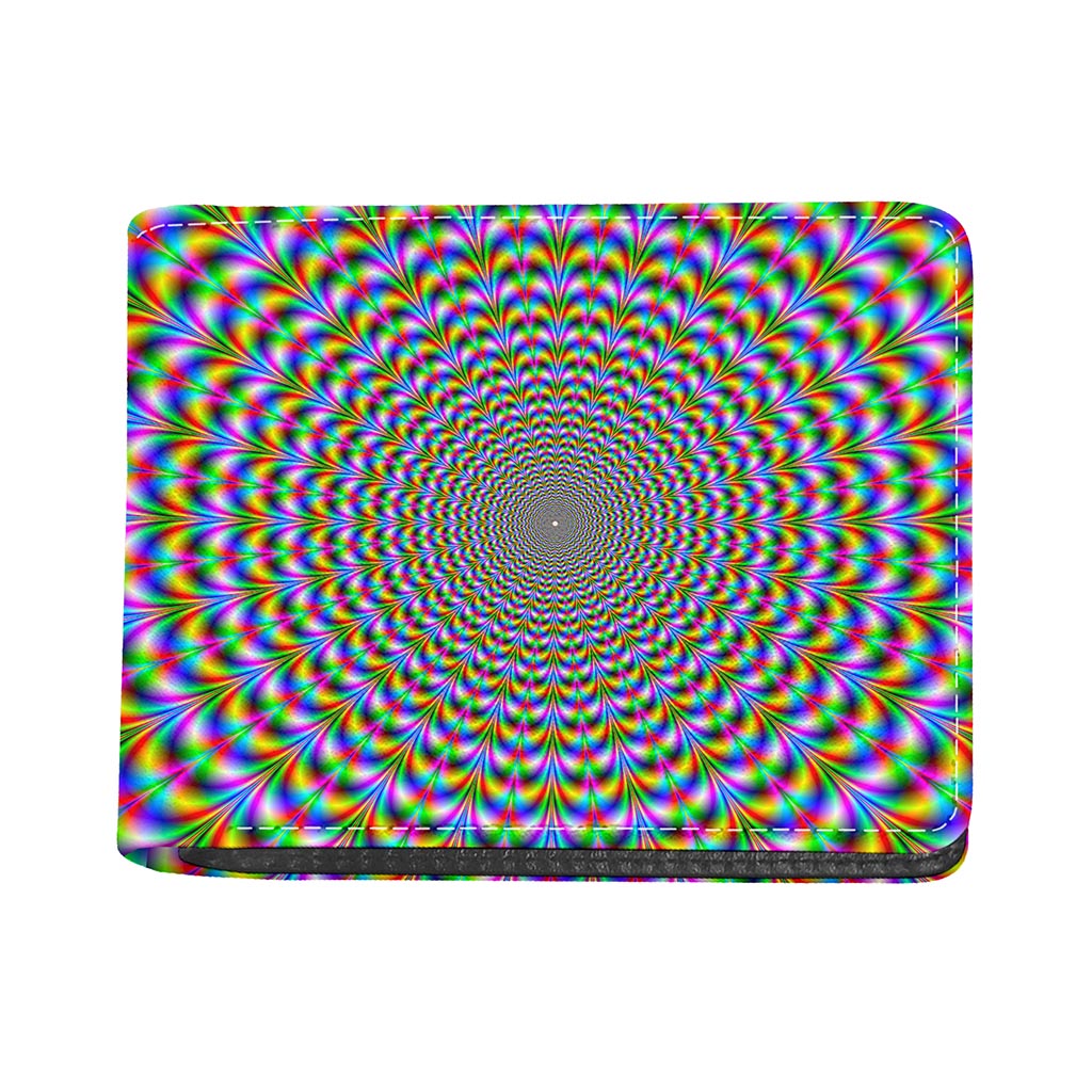 Psychedelic Web Optical Illusion Bifold Wallet