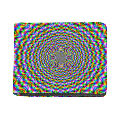 Psychedelic Web Optical Illusion Bifold Wallet