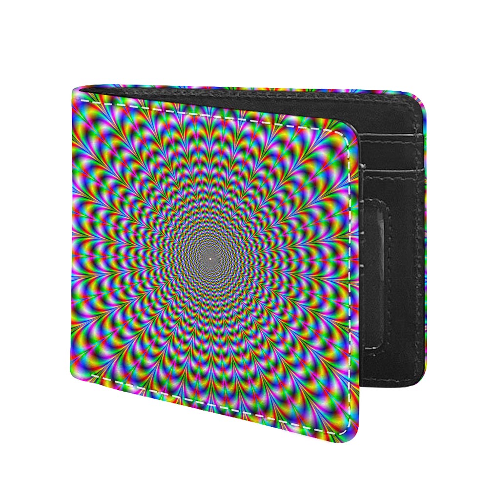 Psychedelic Web Optical Illusion Bifold Wallet