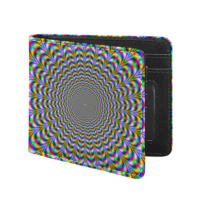 Psychedelic Web Optical Illusion Bifold Wallet