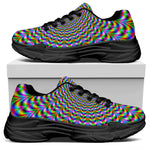 Psychedelic Web Optical Illusion Black Chunky Shoes