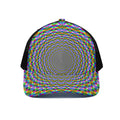 Psychedelic Web Optical Illusion Black Mesh Trucker Hat