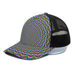 Psychedelic Web Optical Illusion Black Mesh Trucker Cap