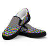Psychedelic Web Optical Illusion Black Slip On Sneakers
