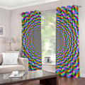 Psychedelic Web Optical Illusion Dimout Grommet Curtains