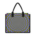 Psychedelic Web Optical Illusion Canvas Tote Bag