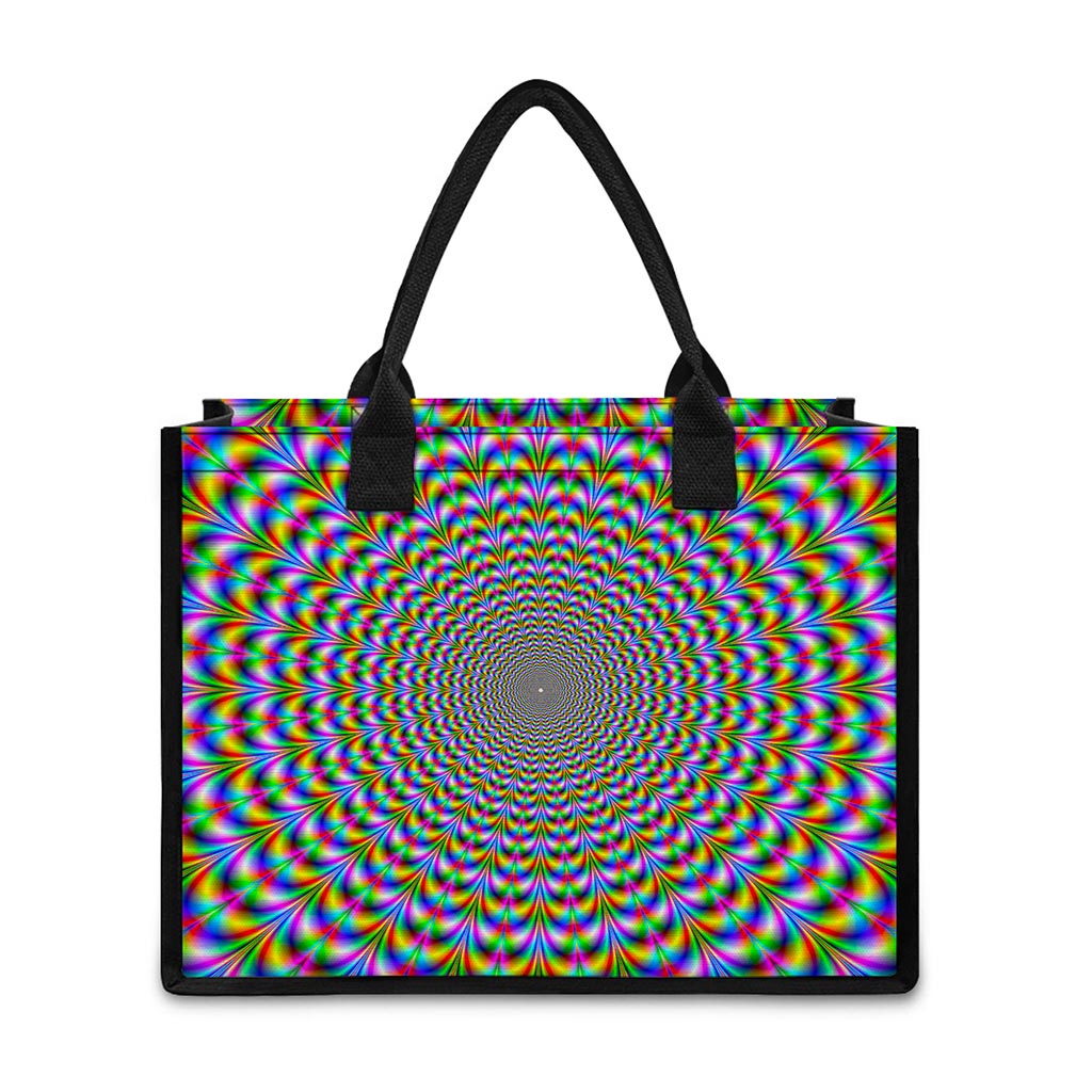 Psychedelic Web Optical Illusion Canvas Tote Bag