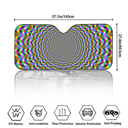 Psychedelic Web Optical Illusion Car Windshield Sun Shade