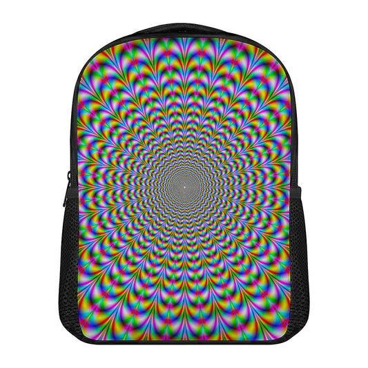 Psychedelic Web Optical Illusion Casual Backpack