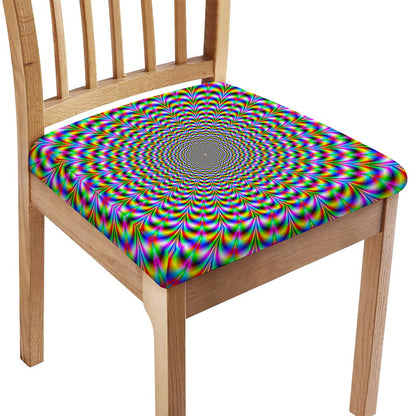 Psychedelic Web Optical Illusion Chair Cushion Cover