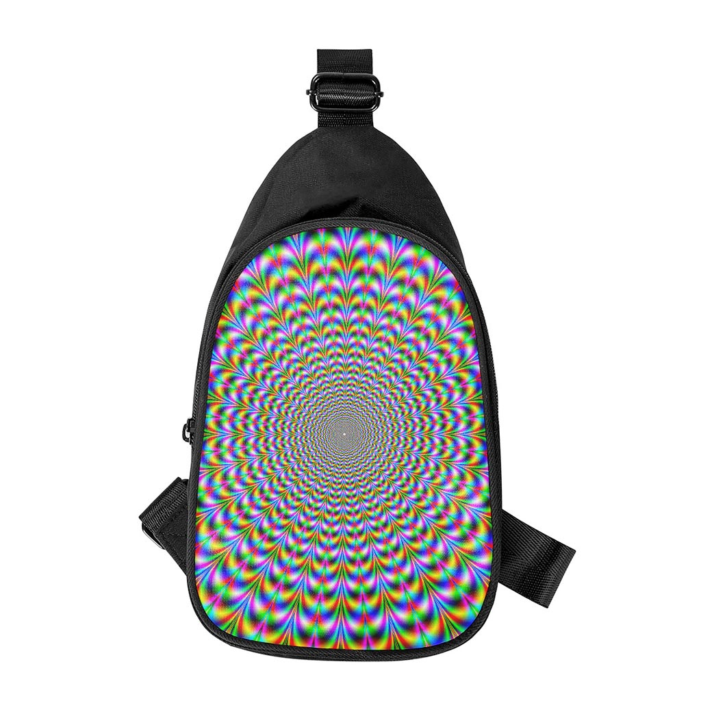 Psychedelic Web Optical Illusion Chest Bag