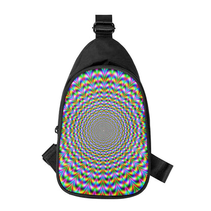 Psychedelic Web Optical Illusion Chest Bag