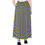 Psychedelic Web Optical Illusion Chiffon Maxi Skirt