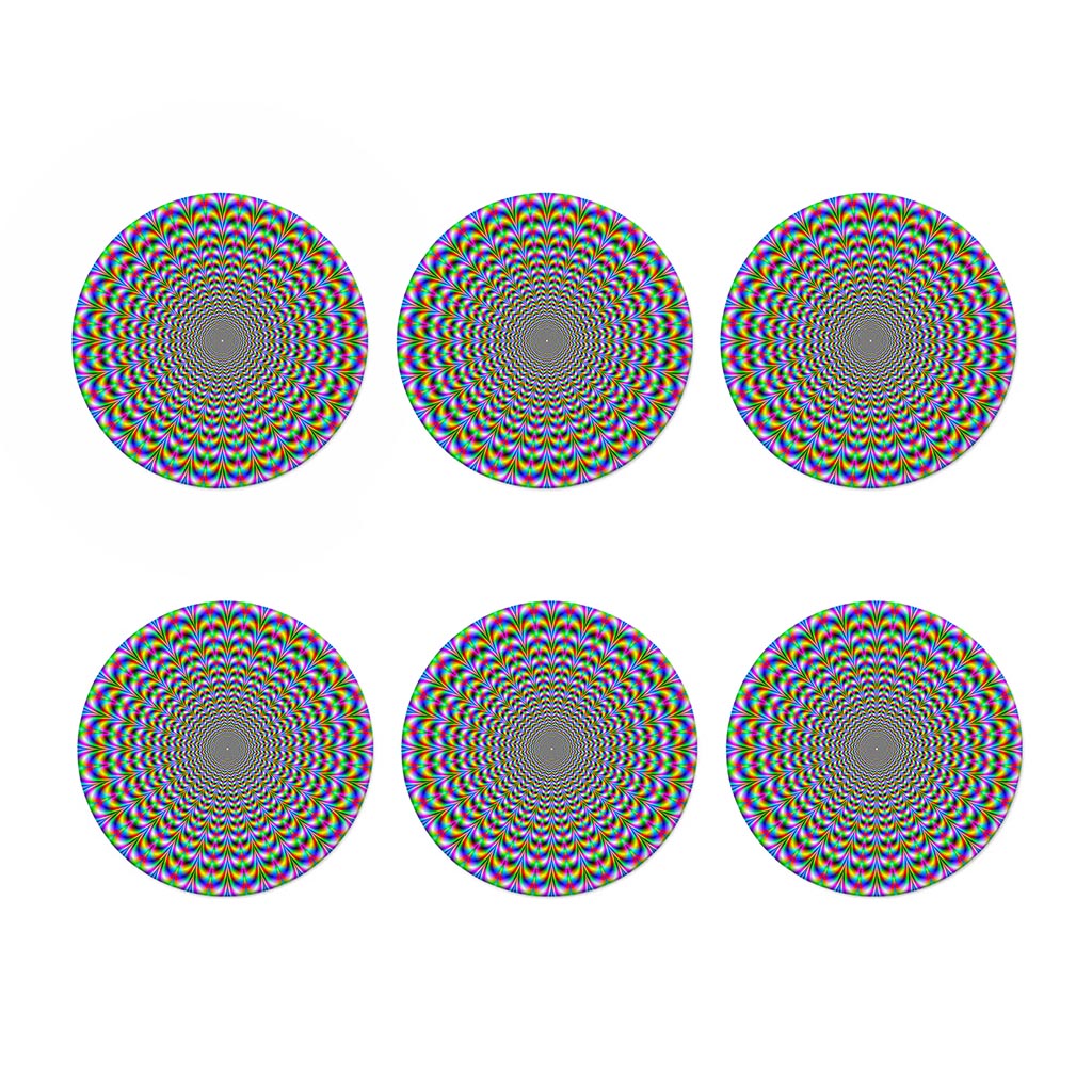 Psychedelic Web Optical Illusion Coaster Set