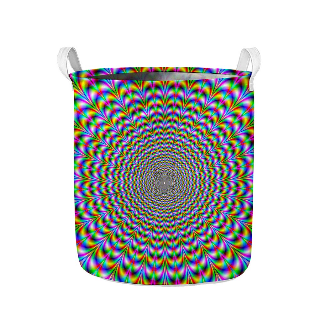 Psychedelic Web Optical Illusion Collapsible Laundry Basket