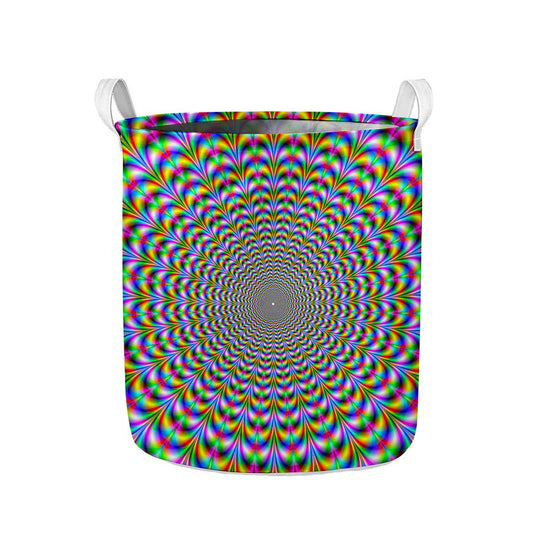 Psychedelic Web Optical Illusion Collapsible Laundry Basket