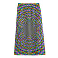 Psychedelic Web Optical Illusion Cotton Front Slit Maxi Skirt
