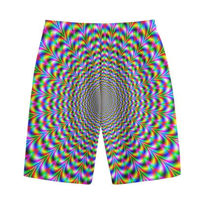 Psychedelic Web Optical Illusion Cotton Shorts