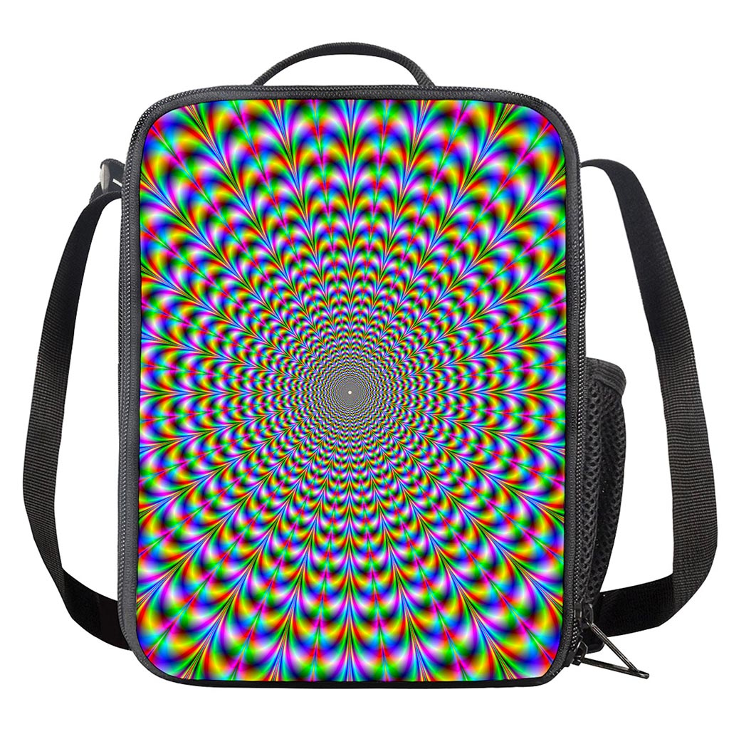 Psychedelic Web Optical Illusion Crossbody Lunch Bag
