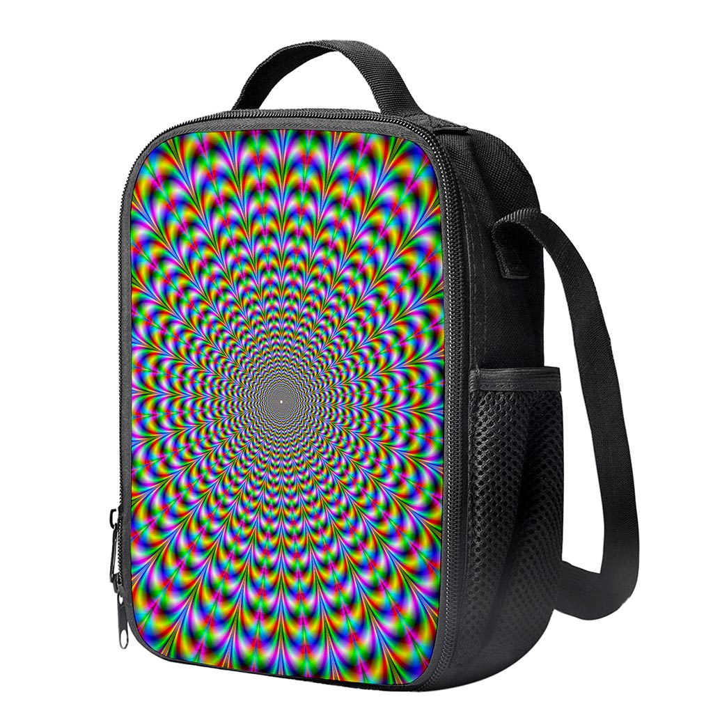 Psychedelic Web Optical Illusion Crossbody Lunch Bag
