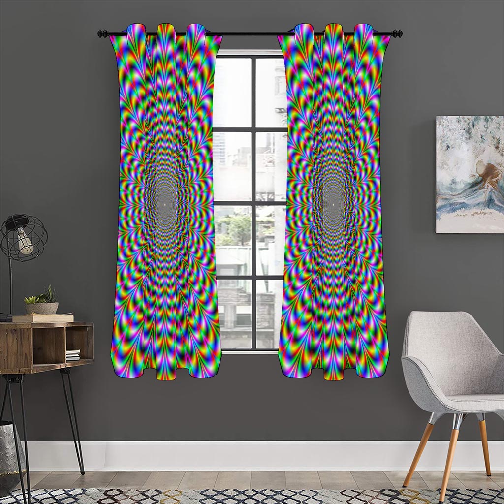 Psychedelic Web Optical Illusion Curtain