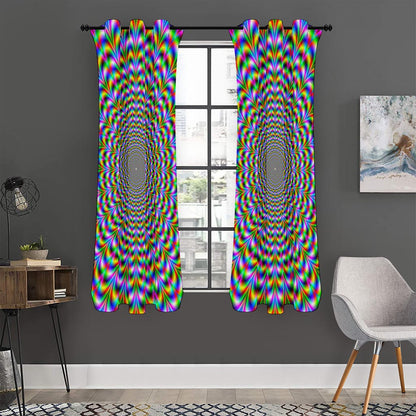 Psychedelic Web Optical Illusion Curtain