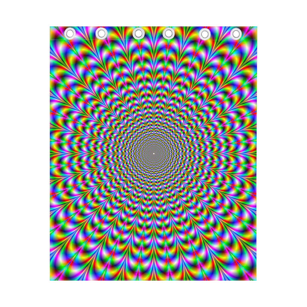 Psychedelic Web Optical Illusion Curtain