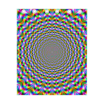 Psychedelic Web Optical Illusion Curtain