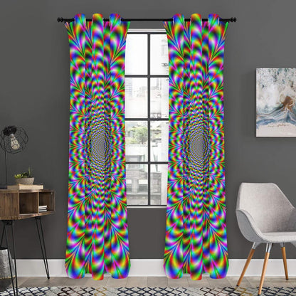 Psychedelic Web Optical Illusion Curtain