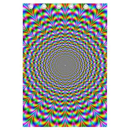 Psychedelic Web Optical Illusion Curtain