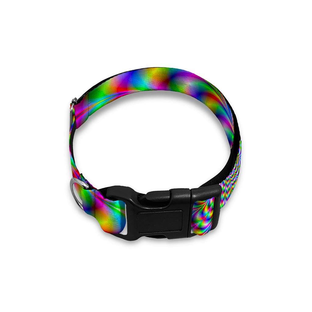 Psychedelic Web Optical Illusion Dog Collar