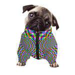 Psychedelic Web Optical Illusion Dog Zip Up Jacket
