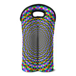 Psychedelic Web Optical Illusion Double Neoprene Wine Tote