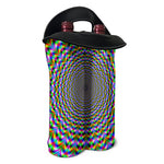 Psychedelic Web Optical Illusion Double Neoprene Wine Tote