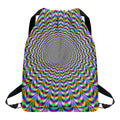 Psychedelic Web Optical Illusion Drawstring Backpack
