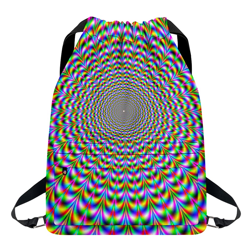 Psychedelic Web Optical Illusion Drawstring Backpack