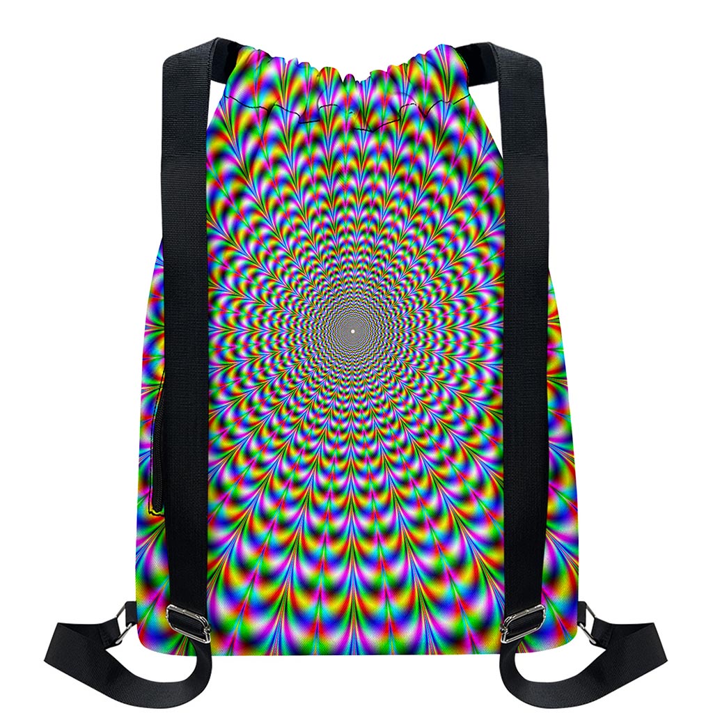 Psychedelic Web Optical Illusion Drawstring Backpack