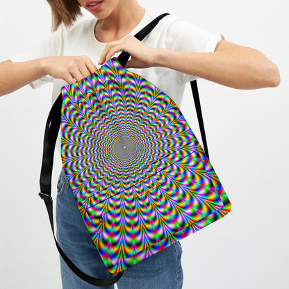 Psychedelic Web Optical Illusion Drawstring Backpack