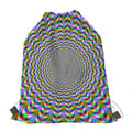 Psychedelic Web Optical Illusion Drawstring Bag